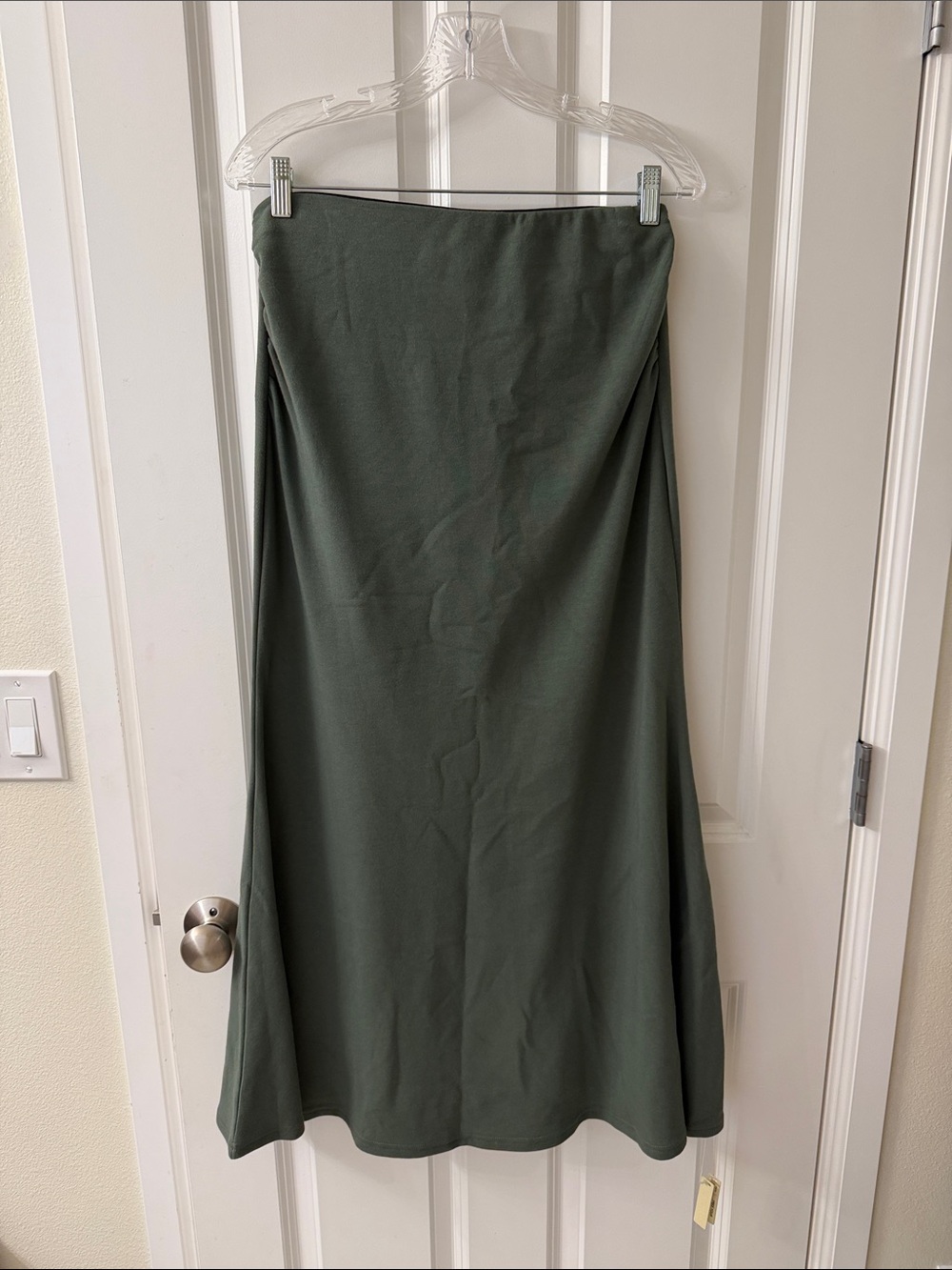 OGL Strapless Olive Green Maxi Dress
